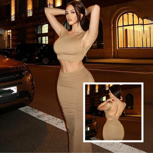 Damen Tanktop & Maxirock Zweiteiliges Set