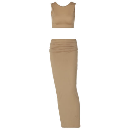 Damen Tanktop & Maxirock Zweiteiliges Set