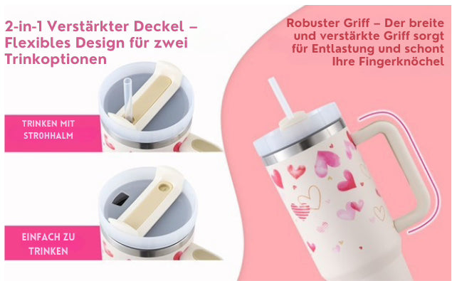 1,18 L Isolierbecher – Dein perfekter Begleiter für heisse und kalte Getränke!