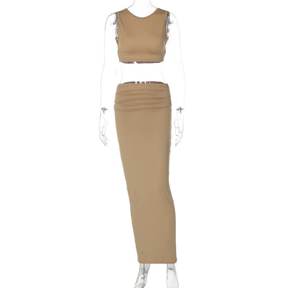 Damen Tanktop & Maxirock Zweiteiliges Set
